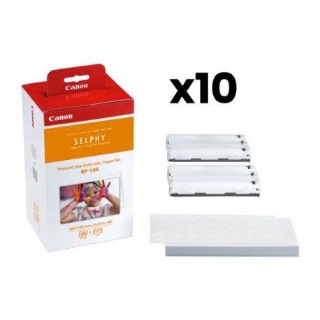 KIT de Tinta y Papel CANON RP-108 (10 Piezas)