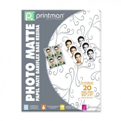 Papel PRINTMAN 8.5X11 Mate Bariflex 20H 10mils/240grs