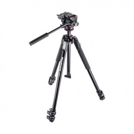 Kit Tripié Manfrotto MK190X3-2W de Aluminio con Cabeza Fluida