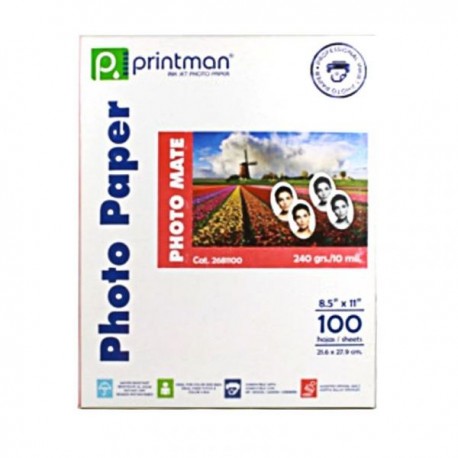 Papel PRINTMAN 8.5X11 Mate Doble Cara 100H