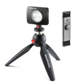 Kit Lumine Lampara MANFROTTO MLUMIEPL-BK, Mini Tripie MTPIXI-B, MTWISTGRIP