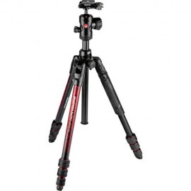 Kit Tripie MANFROTTO MKBFRTA4RD-BH Befree Advanced con Twistlock y Cabeza de Bola (Rojo)