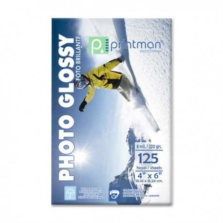 Papel PRINTMAN 4X6 Glossy 125H 8mils/220grs